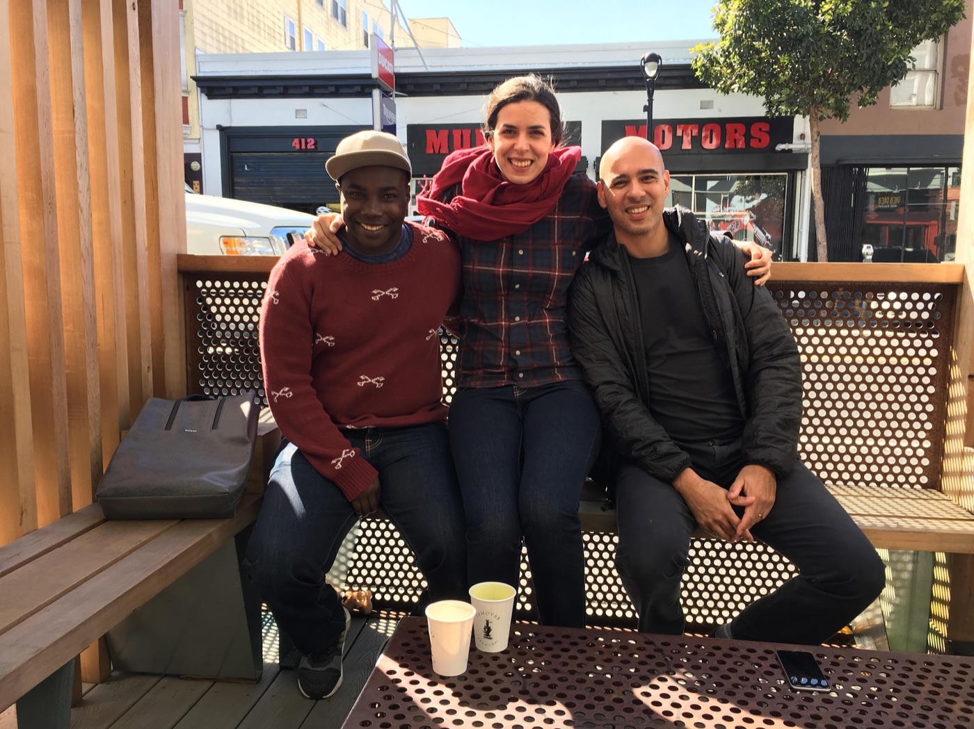 Michael Ofei and Maša Ofei with Leo Babauta in San Francisco